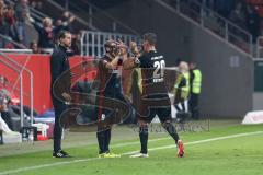 2. Bundesliga - Fußball - FC Ingolstadt 04 - 1. FC Heidenheim - Wechsle Moritz Hartmann (9, FCI) kommt für Stefan Kutschke (20, FCI)