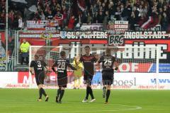2. Bundesliga - Fußball - FC Ingolstadt 04 - SV Darmstadt 98 - Elfmeter Stefan Kutschke (20, FCI) Tor 1:0, Jubel Tobias Levels (3, FCI) Christian Träsch (28, FCI) Hauke Wahl (25, FCI)
