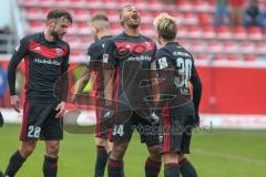 2. BL - Saison 2017/2018 - FC Ingolstadt 04 - Dynamo Dresden - Thomas Pledl (#30 FCI) trifft zum 1:0 Führungstreffer - Philip Heise (#16 Dresden) - jubel - Markus Schubert Torwart(#1 Dresden) - Marvin Matip (#34 FCI) schreit seine Freude heraus - Foto: Me