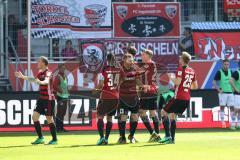 2. Bundesliga - Fußball - FC Ingolstadt 04 - DSC Armenia Bielefeld - Tor Stefan Kutschke (20, FCI) 1:0 Jubel mit Marcel Gaus (19, FCI) Robert Leipertz (13, FCI) Tobias Schröck (21, FCI) Hauke Wahl (25, FCI) Marvin Matip (34, FCI)
