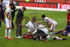 2. BL - Saison 2017/2018 - FC Ingolstadt 04 - FC Erzgebirge Aue - Antonio Colak (#7 FCI) verletzt am Boden - Foto: Meyer Jürgen