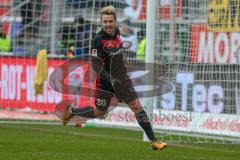 2. BL - Saison 2017/2018 - FC Ingolstadt 04 - Dynamo Dresden - Thomas Pledl (#30 FCI) trifft zum 1:0 Führungstreffer - Philip Heise (#16 Dresden) - jubel - Markus Schubert Torwart(#1 Dresden) - Foto: Meyer Jürgen