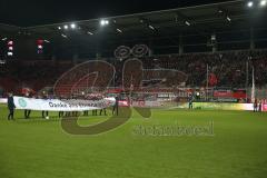 2. BL - Saison 2017/2018 - FC Ingolstadt 04 - Eintracht Braunschweig - Banner - choreo - Danke ans Ehrenamt - Südkurve - Fans - Foto: Meyer Jürgen