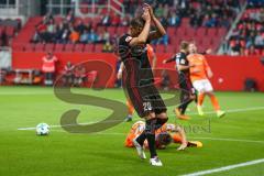 2. BL - Saison 2017/2018 - FC Ingolstadt 04 - SV Darmstadt 98 - Stefan Kutschke (#20 FCI) - klatscht - bedankt sich für den Pass - Foto: Meyer Jürgen