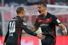 2. BL - Saison 2017/2018 - FC Ingolstadt 04 - SV Darmstadt 98 - Sonny Kittel (#10 FCI) schiesst den 2:0 Führungstreffer - jubel - Stefan Kutschke (#20 FCI)  - Foto: Meyer Jürgen