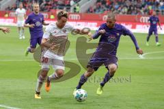 2. Bundesliga - Fußball - FC Ingolstadt 04 - FC Erzgebirge Aue - Thomas Pledl (30, FCI) Hertner Sebastian (Aue 3)