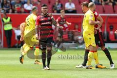 2. BL - Saison 2017/2018 - FC Ingolstadt 04 - 1. FC Union Berlin - Dario Lezcano (#11 FCI) mit der Entscheidung des Schiedsrichter nicht einverstanden - Foto: Meyer Jürgen