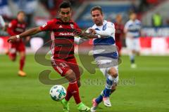 2. BL - Saison 2017/2018 - FC Ingolstadt 04 - MSV Duisburg - Dario Lezcano (#11 FCI) - Nico Klotz (#19 Duisburg) - Foto: Meyer Jürgen