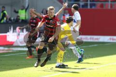 2. Bundesliga - Fußball - FC Ingolstadt 04 - DSC Armenia Bielefeld - Tor Jubel 2:1 Robert Leipertz (13, FCI) Torwart Stefan Ortega Moreno (1 DSC)
