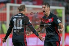 2. BL - Saison 2017/2018 - FC Ingolstadt 04 - SV Darmstadt 98 - Sonny Kittel (#10 FCI) schiesst den 2:0 Führungstreffer - jubel - Stefan Kutschke (#20 FCI)  - Foto: Meyer Jürgen