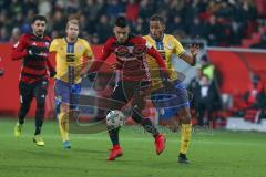 2. BL - Saison 2017/2018 - FC Ingolstadt 04 - Eintracht Braunschweig - Alfredo Morales (#6 FCI) - Louis Samson (#13 Braunschweig) - Foto: Meyer Jürgen