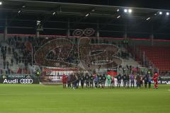 2. BL - Saison 2017/2018 - FC Ingolstadt 04 - Eintracht Braunschweig - Die Mannschaft bedankt sich bei den Fans für die Unterstützung - Südkurve - Fans - Foto: Meyer Jürgen