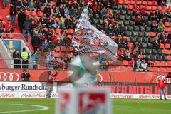 2. BL - Saison 2017/2018 - FC Ingolstadt 04 - MSV Duisburg - Fan - Fahne - Ball - Foto: Meyer Jürgen