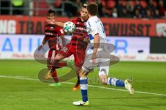 2. BL - Saison 2017/2018 - FC Ingolstadt 04 - MSV Duisburg - Thomas Pledl (#30 FCI) - Dustin Bomheuer (#4 Duisburg) - Foto: Meyer Jürgen