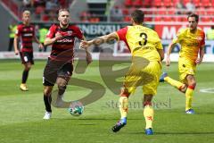 2. BL - Saison 2017/2018 - FC Ingolstadt 04 - 1. FC Union Berlin - Robert Leipertz (#13 FCI) - Schößwendter C. gelb #3 Berlin - Foto: Meyer Jürgen