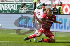 2. BL - Saison 2017/2018 - FC Ingolstadt 04 - SSV Jahn Regensburg - Tobias Schröck (#21 FCI) - Alexander Nandzik (Alexander Nandzik (#3 Regensburg) - Foto: Meyer Jürgen