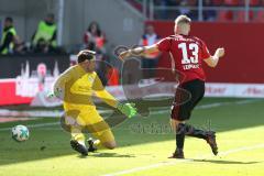 2. Bundesliga - Fußball - FC Ingolstadt 04 - DSC Armenia Bielefeld - Tor Jubel 2:1 Robert Leipertz (13, FCI) Torwart Stefan Ortega Moreno (1 DSC)