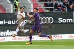 2. Bundesliga - Fußball - FC Ingolstadt 04 - FC Erzgebirge Aue - Thomas Pledl (30, FCI) Rapp Nicolai (Aue 18)