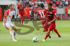 2. BL - Saison 2017/2018 - FC Ingolstadt 04 - SSV Jahn Regensburg - Dario Lezcano (#11 FCI) - Paulo Otavio (#4 FCI) - Foto: Meyer Jürgen