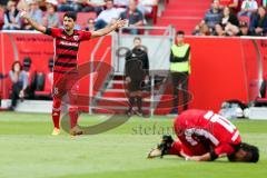 2. BL - Saison 2017/2018 - FC Ingolstadt 04 - SSV Jahn Regensburg - Almog Cohen (#8 FCI) Dario Lezcano (#11 FCI) wurde gefoult - Foto: Meyer Jürgen