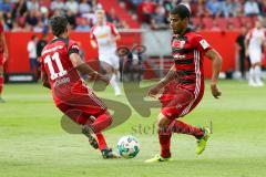 2. BL - Saison 2017/2018 - FC Ingolstadt 04 - SSV Jahn Regensburg - Dario Lezcano (#11 FCI) - Paulo Otavio (#4 FCI) - Foto: Meyer Jürgen