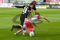 2. BL - Saison 2017/2018 - FC Ingolstadt 04 - Fortuna Düsseldorf - Marcel Gaus (#19 FCI) - Julian Schauerte (#4 Düsseldorf) - Foto: Meyer Jürgen