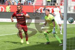 2. Bundesliga - Fußball - FC Ingolstadt 04 - SSV Jahn Regensburg - Marvin Matip (34, FCI) köpft zum Tor, 2:1 Jubel, Philipp Pentke (1 Torwart Jahn) keine Chance