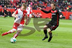 2. BL - Saison 2017/2018 - FC Ingolstadt 04 - Fortuna Düsseldorf - Jean Zimmer (#39 Düsseldorf) - Marcel Gaus (#19 FCI) - Foto: Meyer Jürgen