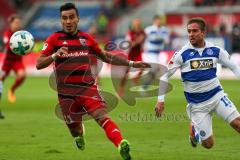 2. BL - Saison 2017/2018 - FC Ingolstadt 04 - MSV Duisburg - Dario Lezcano (#11 FCI) - Nico Klotz (#19 Duisburg) - Foto: Meyer Jürgen