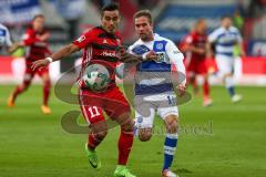 2. BL - Saison 2017/2018 - FC Ingolstadt 04 - MSV Duisburg - Dario Lezcano (#11 FCI) - Nico Klotz (#19 Duisburg) - Foto: Meyer Jürgen
