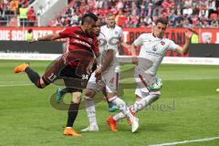 2. Bundesliga - Fußball - FC Ingolstadt 04 - 1. FC Nürnberg - Kopfball Duell zweikampf Darío Lezcano (11, FCI) Joss Almeida Santos Ewerton (4FCN) Ondřej Petrák (31 FCN)