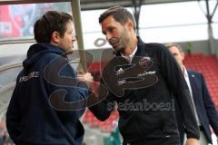 2. Bundesliga - Fußball - FC Ingolstadt 04 - FC Erzgebirge Aue - Cheftrainer Hannes Drews (Aue) und Cheftrainer Stefan Leitl (FCI)