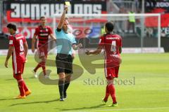 2. BL - Saison 2017/2018 - FC Ingolstadt 04 - SSV Jahn Regensburg - Gelbe Karte für Paulo Otavio (#4 FCI) - Foto: Meyer Jürgen