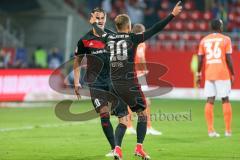 2. BL - Saison 2017/2018 - FC Ingolstadt 04 - SV Darmstadt 98 - Sonny Kittel (#10 FCI) schiesst den 2:0 Führungstreffer - jubel - Stefan Kutschke (#20 FCI)  - Foto: Meyer Jürgen