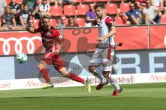 2. Bundesliga - Fußball - FC Ingolstadt 04 - 1. FC Kaiserslautern - Tobias Schröck (21, FCI) Vucur Stipe (29 Kaiserslautern)