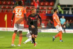 2. BL - Saison 2017/2018 - FC Ingolstadt 04 - SV Darmstadt 98 - Sonny Kittel (#10 FCI) schiesst den 2:0 Führungstreffer - jubel - Stark Yannick (#25 Darmstadt) - Kamavuaka Wilson (#36 Darmstadt) - Foto: Meyer Jürgen