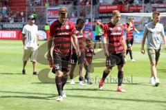 2. Bundesliga - Fußball - FC Ingolstadt 04 - 1. FC Union Berlin - 0:1 - Niederlage im ersten Spiel, hängende Köpfe Stefan Kutschke (20, FCI) Tobias Schröck (21, FCI) Darío Lezcano (11, FCI) Max Christiansen (5, FCI)