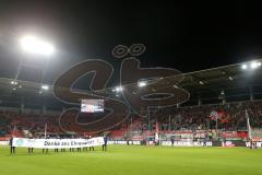 2. Bundesliga - FC Ingolstadt 04 - Eintracht Braunschweig - Danke an das Ehrenamt Transparent Fahnen Fans Kurve