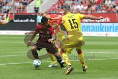 2. Bundesliga - Fußball - FC Ingolstadt 04 - 1. FC Union Berlin - 0:1 - Kampf um den Ball Pedersen Kristian (Union 6) Darío Lezcano (11, FCI) Torrejon Marc (Union 15)