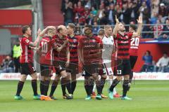 2. Bundesliga - Fußball - FC Ingolstadt 04 - 1. FC Nürnberg - Tor 1:0 Jubel Robert Leipertz (13, FCI) Marvin Matip (34, FCI) Sonny Kittel (10, FCI) Christian Träsch (28, FCI)