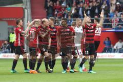 2. Bundesliga - Fußball - FC Ingolstadt 04 - 1. FC Nürnberg - Tor 1:0 Jubel Robert Leipertz (13, FCI) Marvin Matip (34, FCI) Sonny Kittel (10, FCI) Christian Träsch (28, FCI)