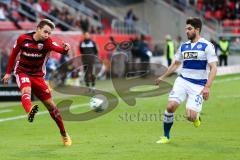 2. BL - Saison 2017/2018 - FC Ingolstadt 04 - MSV Duisburg - Thomas Pledl (#30 FCI) - Moritz Stoppelkamp (#33 Duisburg) -  Foto: Meyer Jürgen