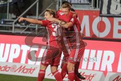 2. BL - Saison 2017/2018 - FC Ingolstadt 04 - MSV Duisburg - Hauke Wahl (#25 FCI) trifft zum 2:1 Führungstreffer - Jubel - Thomas Pledl (#30 FCI) - Foto: Meyer Jürgen