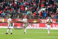 2. Bundesliga - Fußball - FC Ingolstadt 04 - FC Erzgebirge Aue - Spiel ist aus, Niederlage Paulo Otavio (4, FCI) Marcel Gaus (19, FCI) Sonny Kittel (10, FCI)