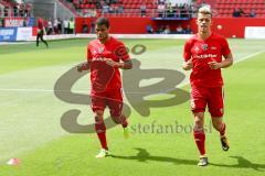 2. BL - Saison 2017/2018 - FC Ingolstadt 04 - SSV Jahn Regensburg - Paulo Otavio (#4 FCI) -Alfredo Morales (#6 FCI) beim warm machen - Foto: Meyer Jürgen