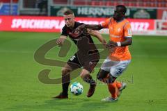 2. Bundesliga - Fußball - FC Ingolstadt 04 - SV Darmstadt 98 - Hauke Wahl (25, FCI) Wilson Kamavuaka (36 Darmstadt)