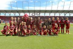 2. Bundesliga - Fußball - FC Ingolstadt 04 - 1. FC Union Berlin - 0:1 - Einlaufkinder Kids Schanzi Maskottchen