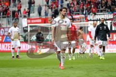 2. Bundesliga - Fußball - FC Ingolstadt 04 - FC Erzgebirge Aue - Spiel ist aus Niederlage, hängende Köpfe bei Ingolstadt, Paulo Otavio (4, FCI) Romain Brégerie (18, FCI) Stefan Lex (14, FCI) Marvin Matip (34, FCI)