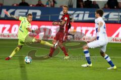 2. BL - Saison 2017/2018 - FC Ingolstadt 04 - MSV Duisburg - Hauke Wahl (#25 FCI) trifft zum 2:1 Führungstreffer - Mark Flekken Torwart (#1 Duisburg) - jubel  - Foto: Meyer Jürgen