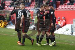 2. Bundesliga - Fußball - FC Ingolstadt 04 - Dynamo Dresden - Tobias Schröck (21, FCI) trifft zum 2:0 Tor Jubel mit Marcel Gaus (19, FCI)